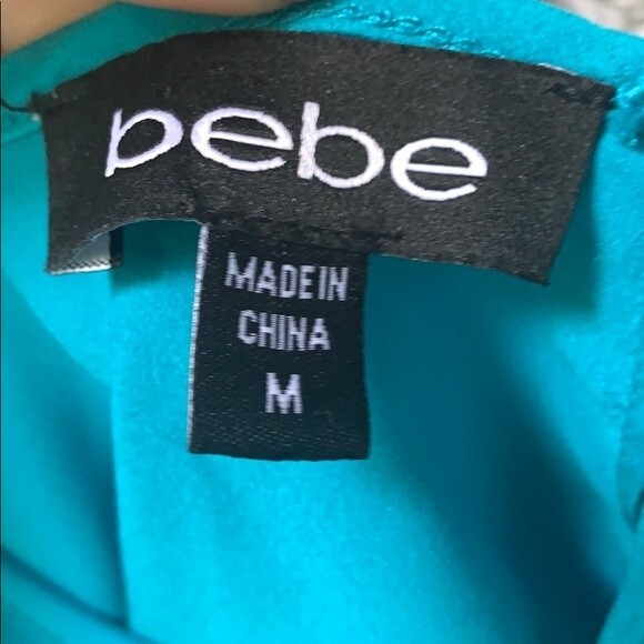 Bebe Blue Open Back Dress Layered Dress Teal Blue Size M - Picture 3 of 7